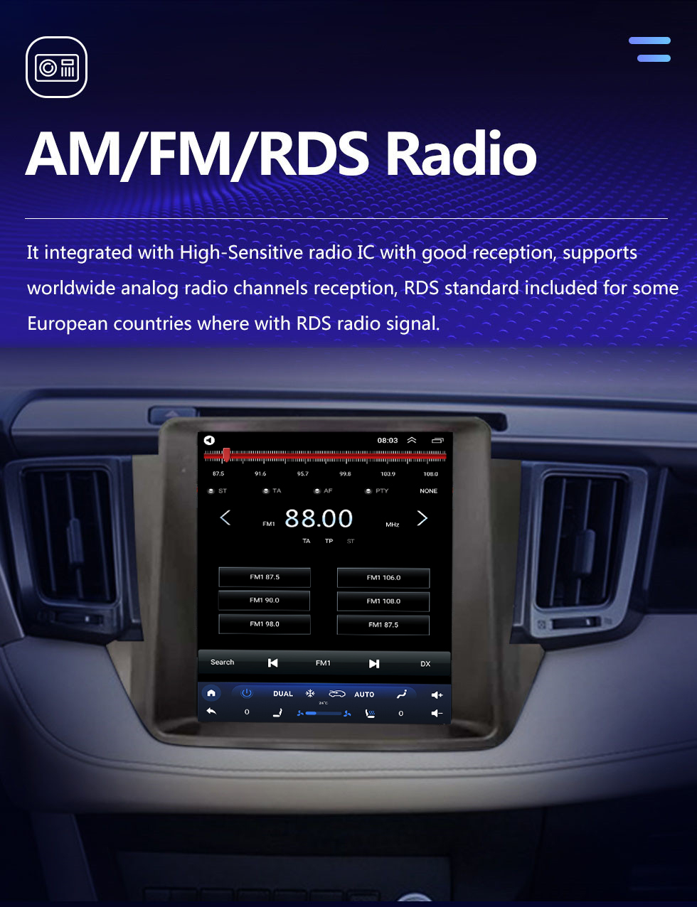 Seicane Android 10.0 9,7 дюйма для TOYOTA RAV4 2013-2018 гг. Радио с сенсорным экраном HD Система GPS-навигации Поддержка Bluetooth Carplay TPMS Seicane Android 10.0 9,7 дюйма для TOYOTA RAV4 2013-2018 гг. Радио с сенсорным экраном HD Система GPS-навигации Поддержка Bluetooth Carplay TPMS