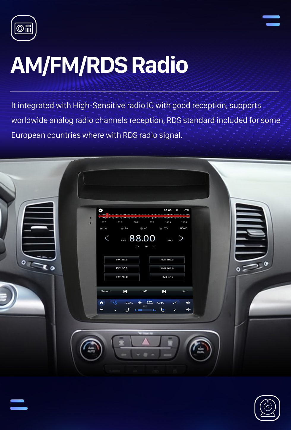 Seicane Meilleure radio Android pour 2013 2014 Système stéréo haut de gamme Kia Sorento avec navigation GPS Prise en charge Bluetooth Carplay Caméra de recul TPMS OBDⅡ externe