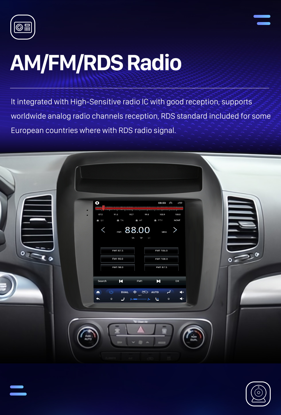 Seicane La mejor radio Android para 2013 2014 Kia Sorento Sistema estéreo de gama alta con navegación GPS Bluetooth Carplay compatible con cámara de respaldo TPMS OBDⅡ externo