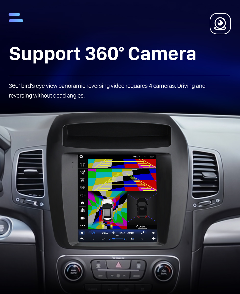 Seicane La mejor radio Android para 2013 2014 Kia Sorento Sistema estéreo de gama alta con navegación GPS Bluetooth Carplay compatible con cámara de respaldo TPMS OBDⅡ externo