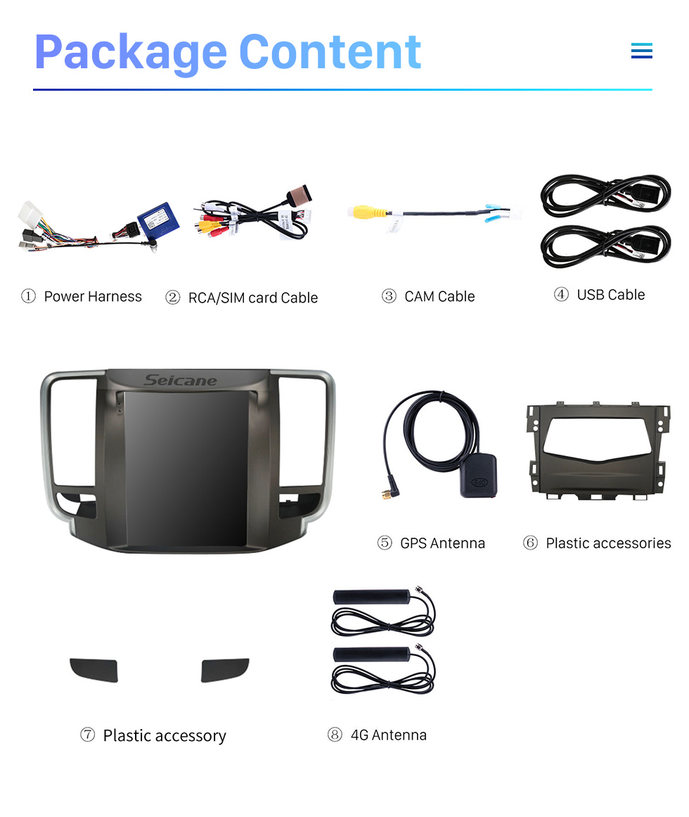 Seicane Android 10.0 Sistema de navegación GPS 9.7 pulgadas para 2008-2013 NISSAN teana Radio Pantalla táctil Multimedia con Carplay Soporte Bluetooth Cámara de visión trasera WIFI OBD2