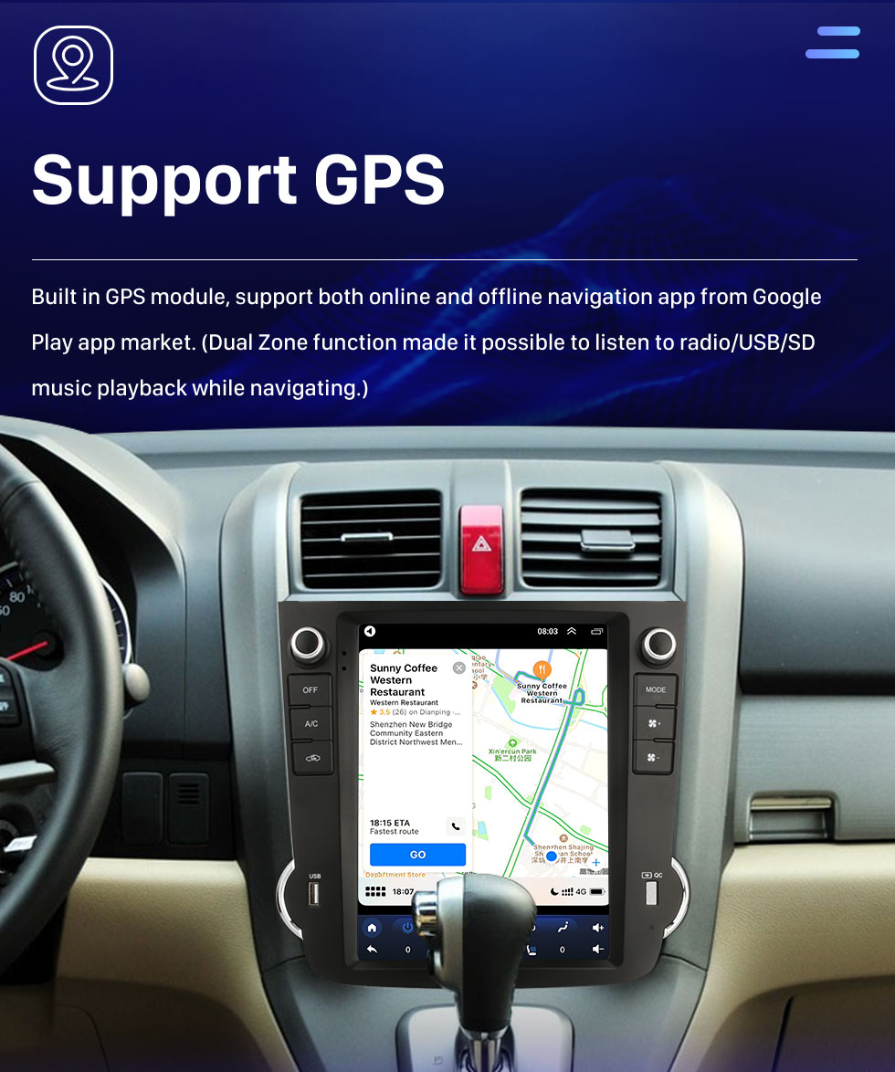 Seicane OEM Android 10.0 para 2007-2012 Honda CRV Radio Audio estéreo con pantalla táctil HD de 9.7 pulgadas Sistema de navegación GPS Soporte Carplay AHD Cámara de visión trasera Control del volante Seicane OEM Android 10.0 para 2007-2012 Honda CRV Radio Audio estéreo con pantalla táctil HD de 9.7 pulgadas Sistema de navegación GPS Soporte Carplay AHD Cámara de visión trasera Control del volante