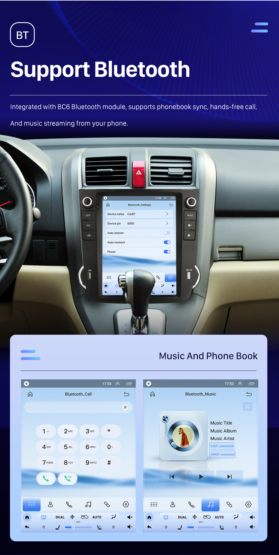Seicane OEM Android 10.0 para 2007-2012 Honda CRV Radio Audio estéreo con pantalla táctil HD de 9.7 pulgadas Sistema de navegación GPS Soporte Carplay AHD Cámara de visión trasera Control del volante Seicane OEM Android 10.0 para 2007-2012 Honda CRV Radio Audio estéreo con pantalla táctil HD de 9.7 pulgadas Sistema de navegación GPS Soporte Carplay AHD Cámara de visión trasera Control del volante