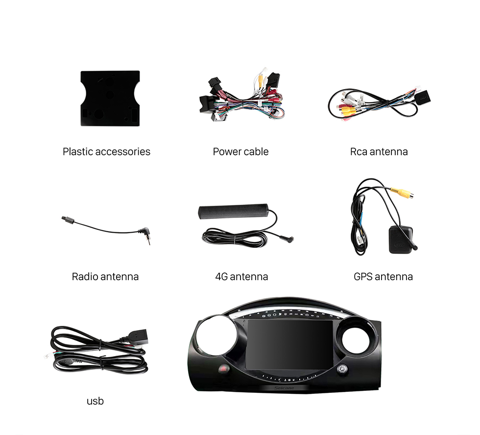 Seicane 9 pouces Android 10.0 pour 2004-2006 BMW mini Cooper S R53 Radio de navigation GPS avec prise en charge Bluetooth OBD2 DVR Carplay