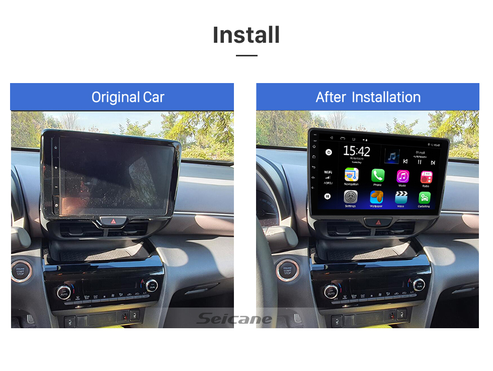 Seicane 10.1 inch HD Touchscreen Stereo for 2018 2019 Toyota Yaris Radio Replacement with GPS Navigation Bluetooth Carplay FM/AM Radio support Rear View Camera WIFI