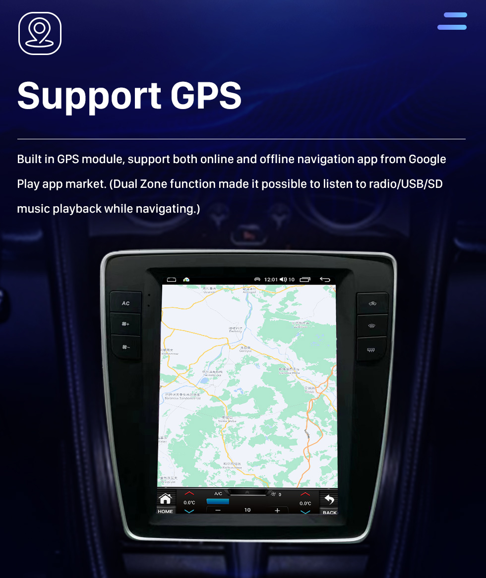 Seicane Radio de navegación GPS con pantalla táctil Android 10.0 HD de 9.7 pulgadas para 2012-2019 Bentley Flying Spur Continental con Bluetooth Carplay compatible con cámara TPMS AHD