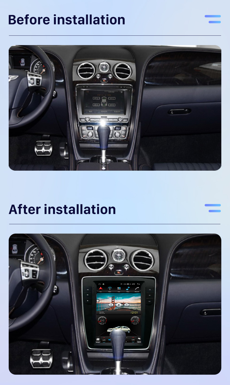 Seicane Rádio de navegação GPS com tela sensível ao toque Android 10.0 HD de 9,7 polegadas para 2012-2019 Bentley Flying Spur Continental com suporte para Bluetooth Carplay Câmera TPMS AHD Seicane Rádio de navegação GPS com tela sensível ao toque Android 10.0 HD de 9,7 polegadas para 2012-2019 Bentley Flying Spur Continental com suporte para Bluetooth Carplay Câmera TPMS AHD