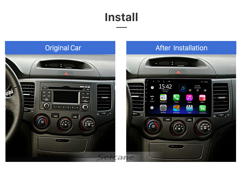 Seicane 9 pouces Android 13.0 pour 2005-2010 KIA MAGENTIS 2006-2010 Système de navigation GPS stéréo OPTIMA avec prise en charge de l&amp;amp;amp;amp;amp;amp;amp;#39;écran tactile Bluetooth Caméra de recul