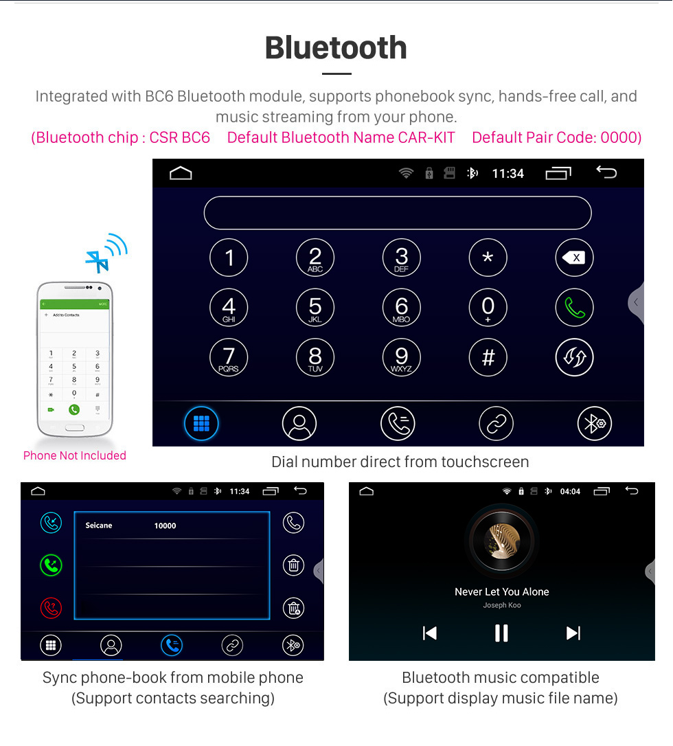 Seicane 9 Zoll Android 10.0 für 2018-2019 MITSUBISHI ECLIPSE Stereo-GPS-Navigationssystem mit Bluetooth-Touchscreen-Unterstützung Rückfahrkamera