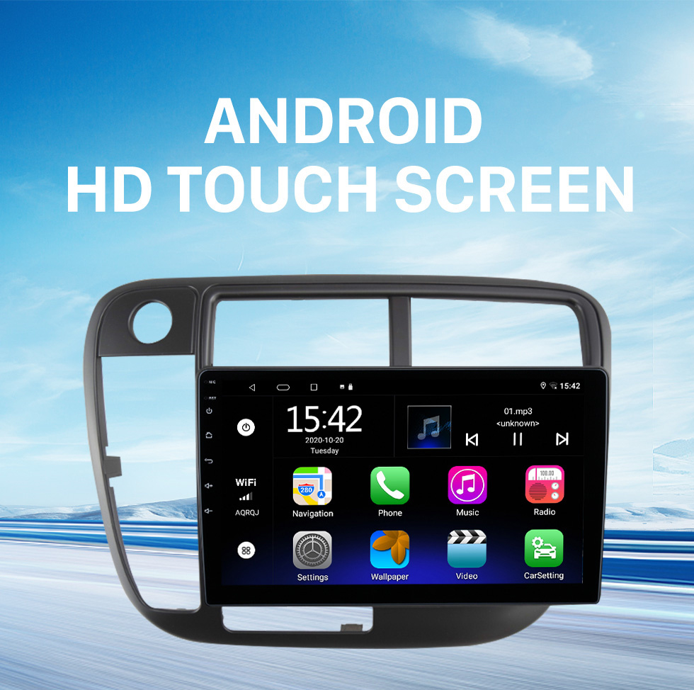 Seicane Android 10.0 de 9 polegadas para 1996-2001 HONDA CIVIC LHD MANUAL AC AMERICAN sistema de navegação GPS estéreo com suporte a tela de toque Bluetooth câmera retrovisor