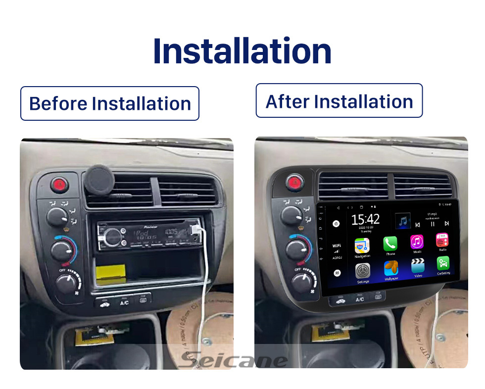 Seicane 9 Zoll Android 10.0 für 1996-2001 HONDA CIVIC LHD MANUAL AC AMERICAN Stereo-GPS-Navigationssystem mit Bluetooth-Touchscreen-Unterstützung Rückfahrkamera