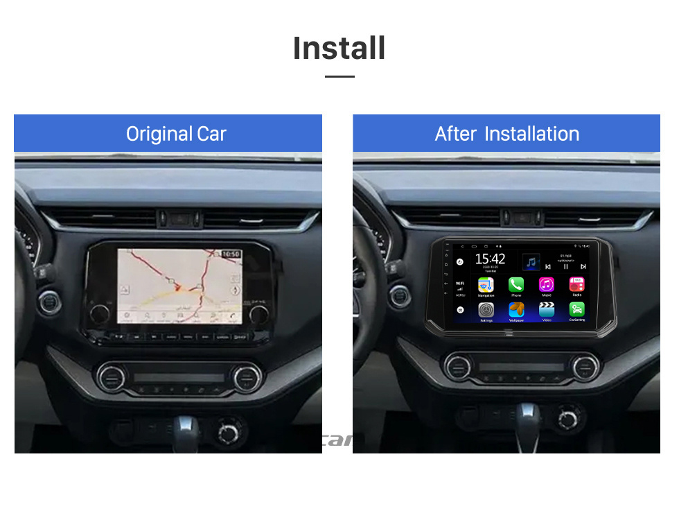 Seicane 10,1-Zoll-HD-Touchscreen-Stereoanlage für 2021 Nissan Terra-Radioersatz mit GPS-Navigation, Bluetooth, Carplay, FM/AM-Radio-Unterstützung, Rückfahrkamera, WLAN