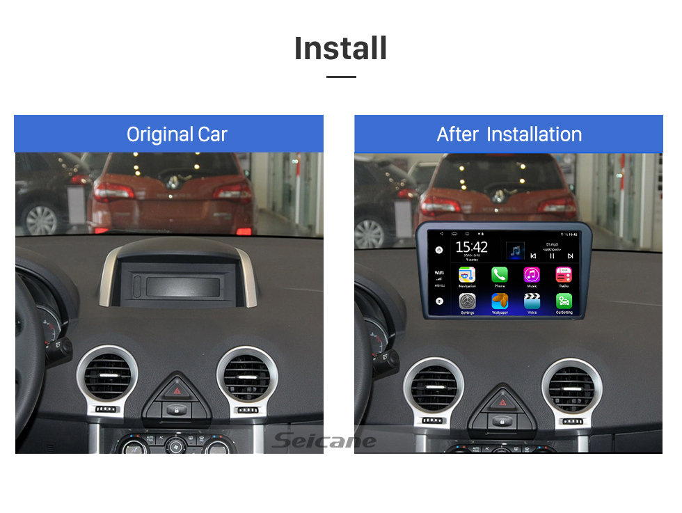 Seicane 9 Inch HD Touchscreen for 2005-2014 RENAULT KOLEOS 3 CLIO 3 GPS Navi Bluetooth Car Radio Repair Support HD Digital TV