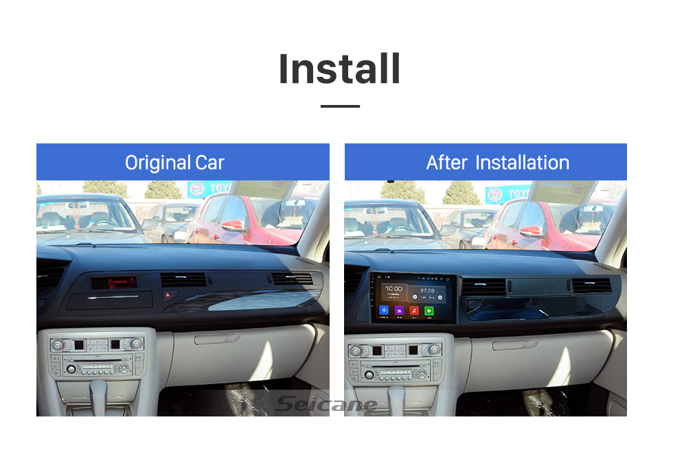 Seicane Écran tactile HD 10,1 pouces Android 13.0 pour 2006 Toyota Previa Estima Tarago Radio Système de navigation GPS Prise en charge Bluetooth Carplay Caméra de recul