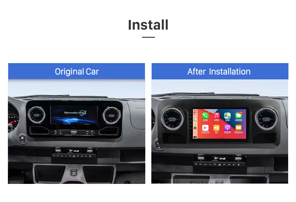 Seicane 10,1 Zoll Android 12.0 für 2018+ BENZ SPRINTER LHD GPS-Navigationsradio mit Bluetooth HD Touchscreen-Unterstützung TPMS DVR Carplay-Kamera DAB+