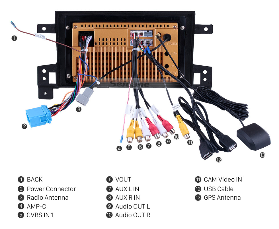 Seicane 7-Zoll-Aftermarket Android 10.0 Touchscreen GPS-Navigationssystem Für 2005-2015 SUZUKI GRAND VITARA Unterstützung Bluetooth-Radio TPMS DVR OBD II Rückfahrkamera AUX Kopfstützenmonitor Steuerung USB HD 1080P Video 3G WiFi