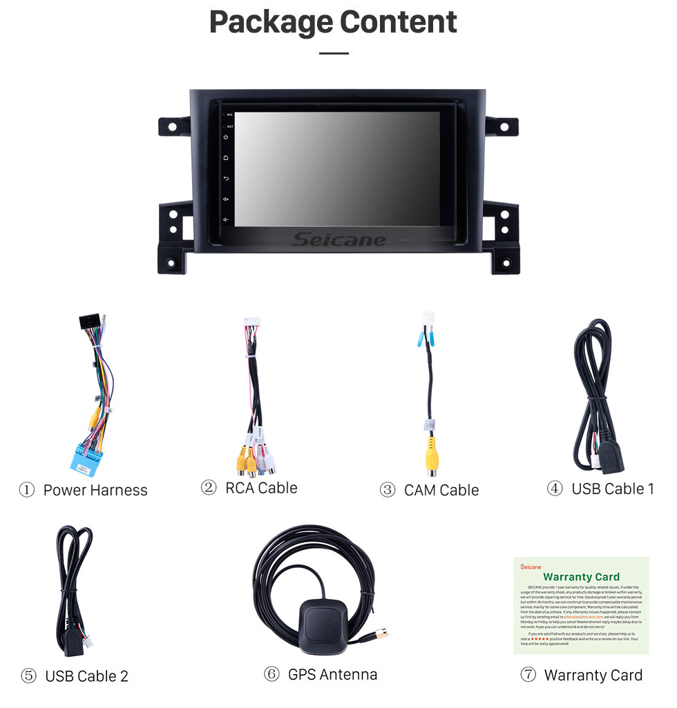 Seicane 7 Polegada Aftermarket Android 8.1 Ecrã Tátil sistema de Navegação GPS Para 2005-2015 SUZUKI GRAND VITARA Suporte Bluetooth Rádio TPMS DVR OBD II câmera traseira AUX Headrest Monitor de Controle USB HD 1080 P Vídeo 3G WiFi Seicane 7 Polegada Aftermarket Android 8.1 Ecrã Tátil sistema de Navegação GPS Para 2005-2015 SUZUKI GRAND VITARA Suporte Bluetooth Rádio TPMS DVR OBD II câmera traseira AUX Headrest Monitor de Controle USB HD 1080 P Vídeo 3G WiFi