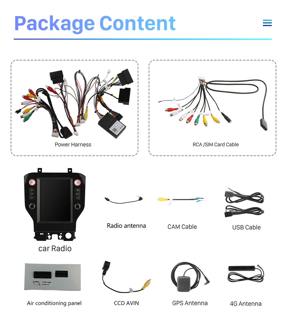 Seicane Radio de navegación GPS Android 10.0 de 9.7 pulgadas para 2015 2016 2017 2018 2019 2020 2021 Ford Mustang con pantalla táctil HD Soporte Bluetooth AUX Carplay OBD2