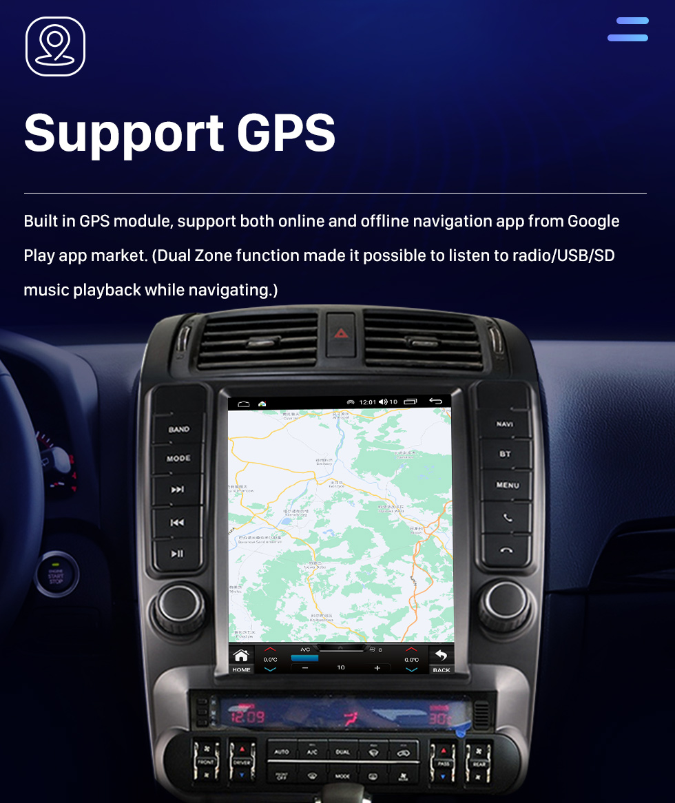Seicane OEM 12,1 polegadas Android 10.0 para 2008-2016 KIA Borrego Radio GPS Navigation System Com HD Touchscreen Bluetooth Carplay suporte OBD2 DVR TPMS