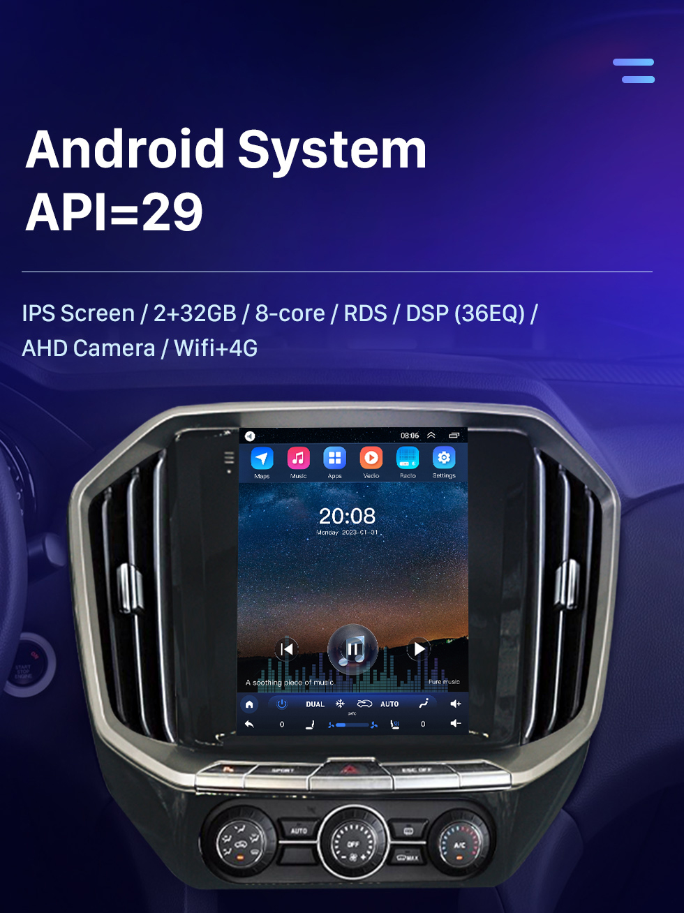 Seicane Radio con navegación GPS Android 10,0 de 9,7 pulgadas para 2016 JMC YUSHENG S350 YUHU con pantalla táctil HD Bluetooth AUX compatible con Carplay OBD2