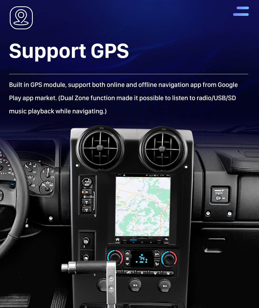 Seicane OEM 9.7 inch Android 10.0 for 2004-2007 Hummer H2 Radio GPS Navigation System With HD Touchscreen Bluetooth Carplay support OBD2 DVR TPMS Seicane OEM 9.7 inch Android 10.0 for 2004-2007 Hummer H2 Radio GPS Navigation System With HD Touchscreen Bluetooth Carplay support OBD2 DVR TPMS