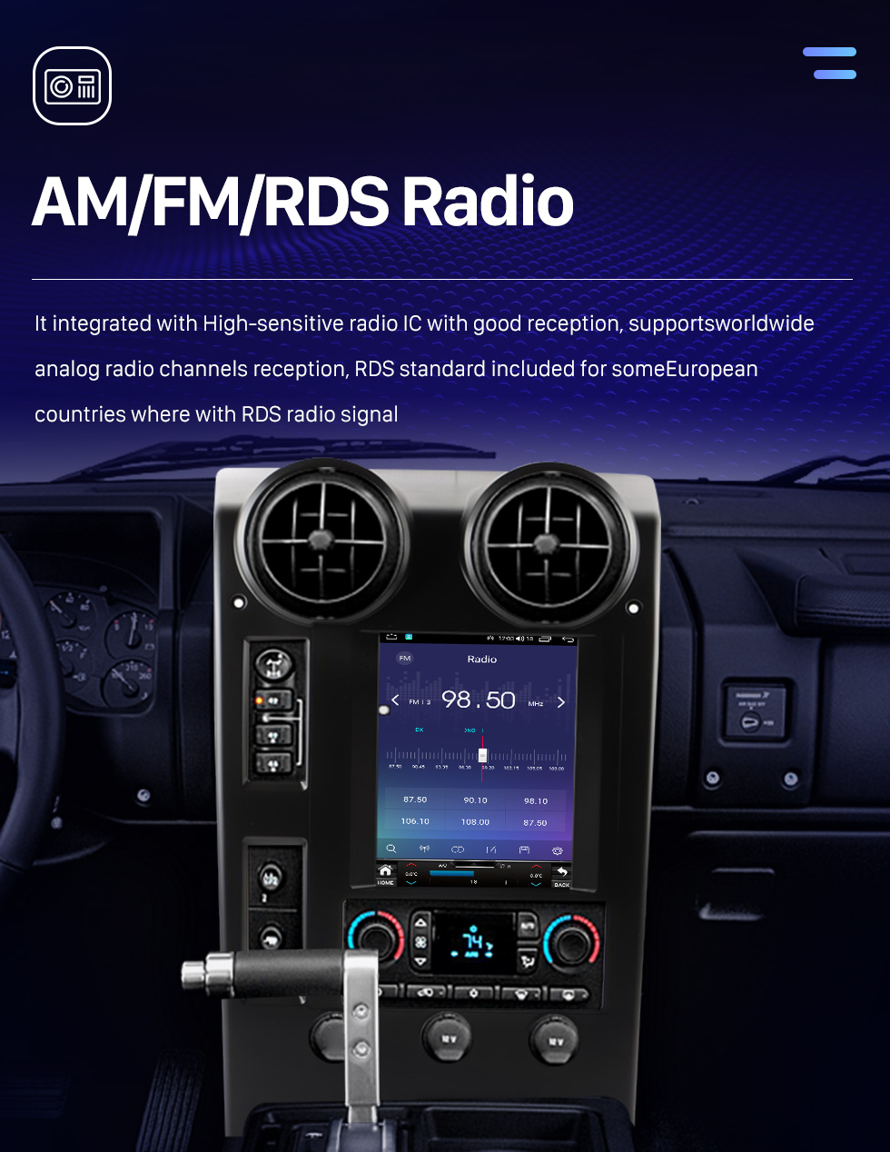 Seicane OEM 9.7 inch Android 10.0 for 2004-2007 Hummer H2 Radio GPS Navigation System With HD Touchscreen Bluetooth Carplay support OBD2 DVR TPMS Seicane OEM 9.7 inch Android 10.0 for 2004-2007 Hummer H2 Radio GPS Navigation System With HD Touchscreen Bluetooth Carplay support OBD2 DVR TPMS