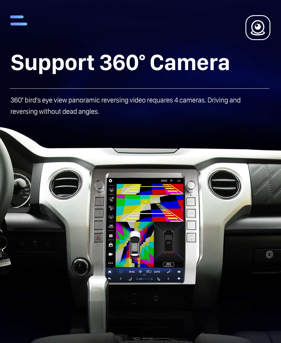 Seicane Carplay OEM 12,1 Zoll Android 10.0 für 2014-2018 TOYOTA TUNDRA Radio Android Auto GPS Navigationssystem mit HD Touchscreen Bluetooth Unterstützung OBD2 DVR