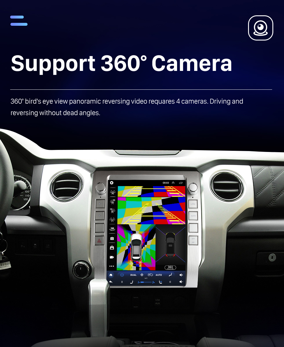 Seicane Carplay OEM 12.1 inch Android 10.0 for 2014-2018 TOYOTA TUNDRA Radio Android Auto GPS Navigation System With HD Touchscreen Bluetooth support OBD2 DVR 