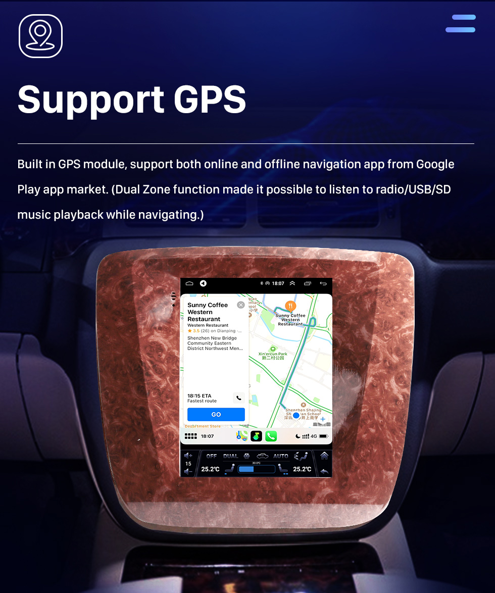 Seicane 9,7-дюймовый Android 10.0 GPS-навигатор для GMC Yukon Chevrolet Tahoe silverado 2007-2012 с сенсорным экраном HD Поддержка Bluetooth AUX Carplay OBD2