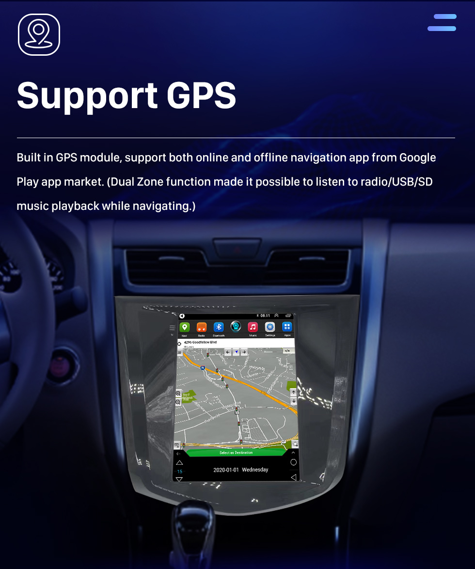 Seicane Carplay OEM 9.7 pulgadas Android 10.0 para 2012-2016 Nissan TEANA Radio Android Auto Sistema de navegación GPS con pantalla táctil HD Soporte Bluetooth OBD2 DVR
