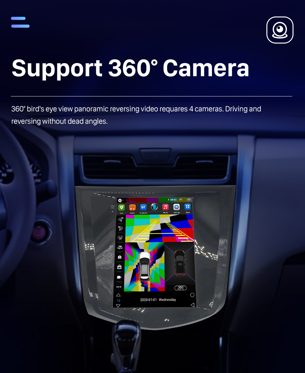 Seicane Carplay OEM 9.7 pulgadas Android 10.0 para 2012-2016 Nissan TEANA Radio Android Auto Sistema de navegación GPS con pantalla táctil HD Soporte Bluetooth OBD2 DVR