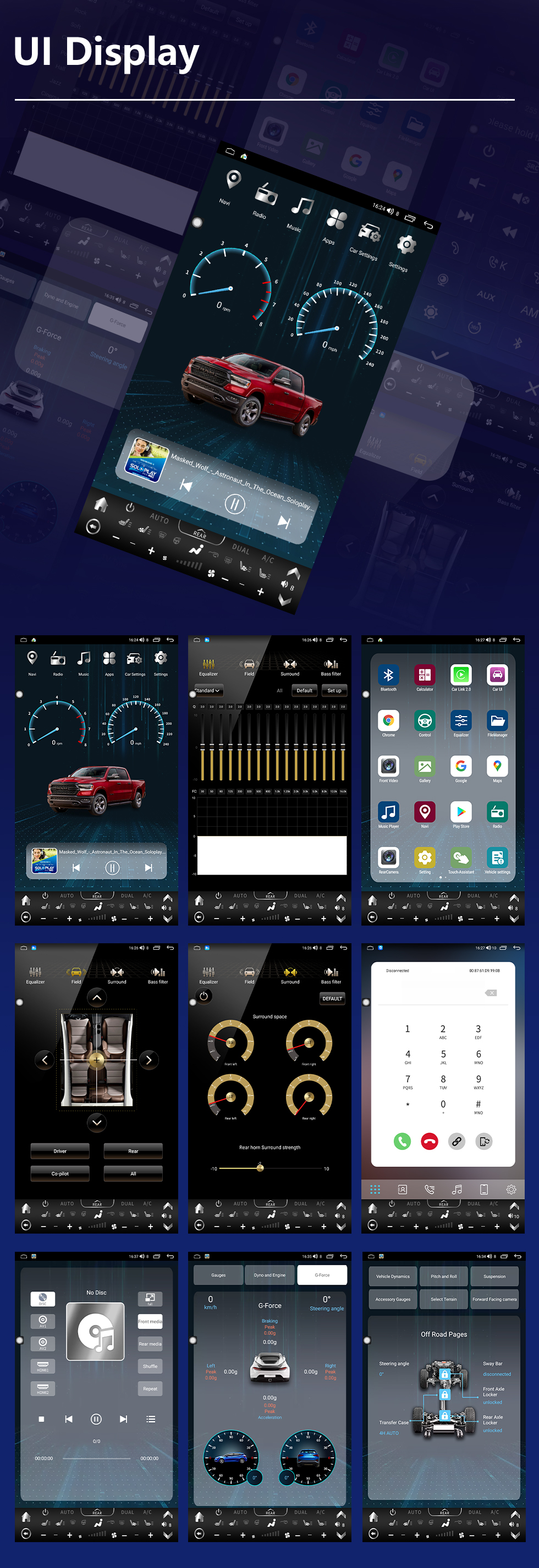 Seicane Carplay 13,6 polegadas Android 10.0 Touchscreen Multimídia para 2018-2021 JEEP WRANGLER Rádio Android Auto com sistema de navegação GPS Suporte Bluetooth Câmera de visão traseira WIFI OBD2