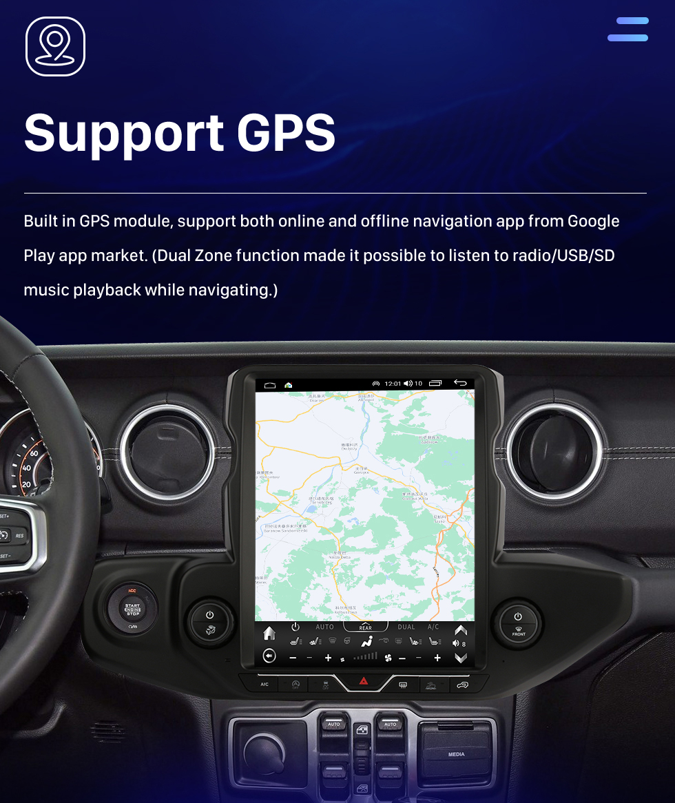Seicane Carplay 13,6 polegadas Android 10.0 Touchscreen Multimídia para 2018-2021 JEEP WRANGLER Rádio Android Auto com sistema de navegação GPS Suporte Bluetooth Câmera de visão traseira WIFI OBD2 Seicane Carplay 13,6 polegadas Android 10.0 Touchscreen Multimídia para 2018-2021 JEEP WRANGLER Rádio Android Auto com sistema de navegação GPS Suporte Bluetooth Câmera de visão traseira WIFI OBD2