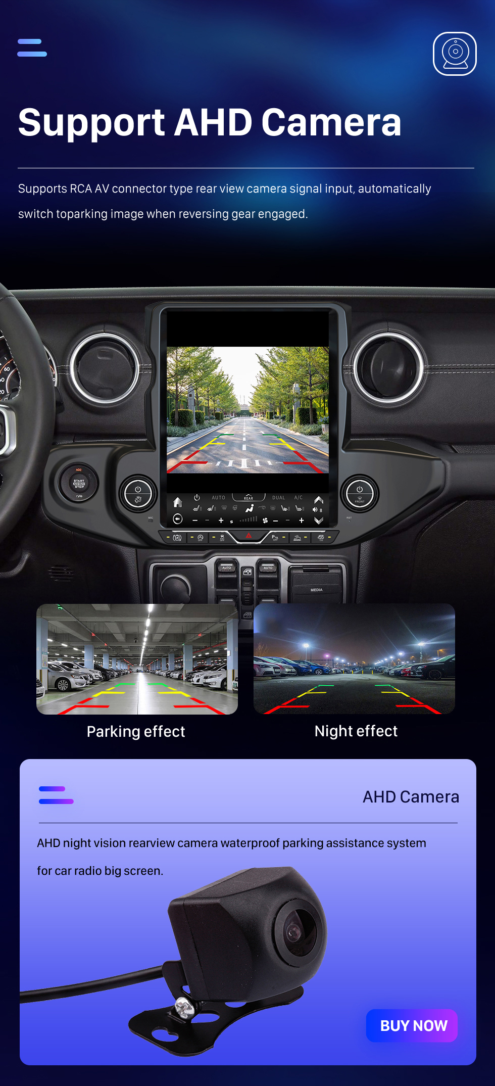 Seicane Carplay 13,6 pouces Android 10.0 Multimédia à écran tactile pour 2018-2021 JEEP WRANGLER Radio Android Auto avec système de navigation GPS Prise en charge Bluetooth Caméra de recul WIFI OBD2