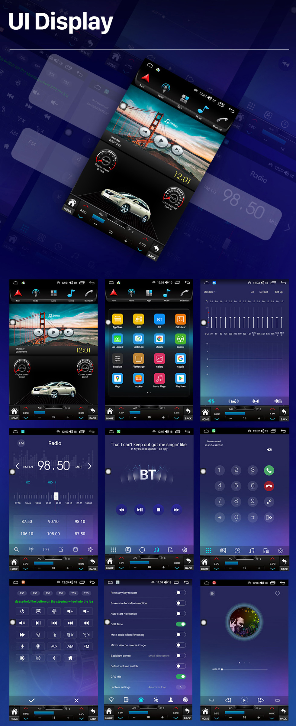 Seicane Carplay 13,6-дюймовый сенсорный экран Android 10.0 HD Android Авто GPS-навигация Радио для 2007-2013 TOYOTA TUNDRA SEQUOIA с Bluetooth