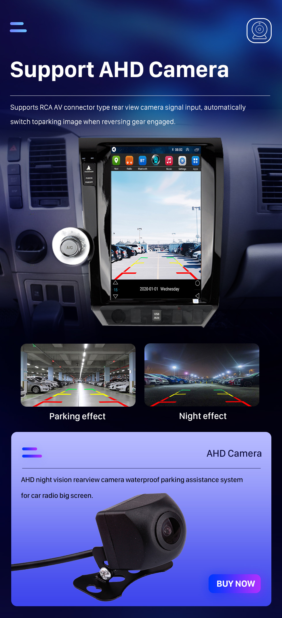 Seicane Carplay 13,6 polegadas Android 10.0 HD Touchscreen Android Auto GPS Navigation Radio para 2007-2013 TOYOTA TUNDRA SEQUOIA com Bluetooth