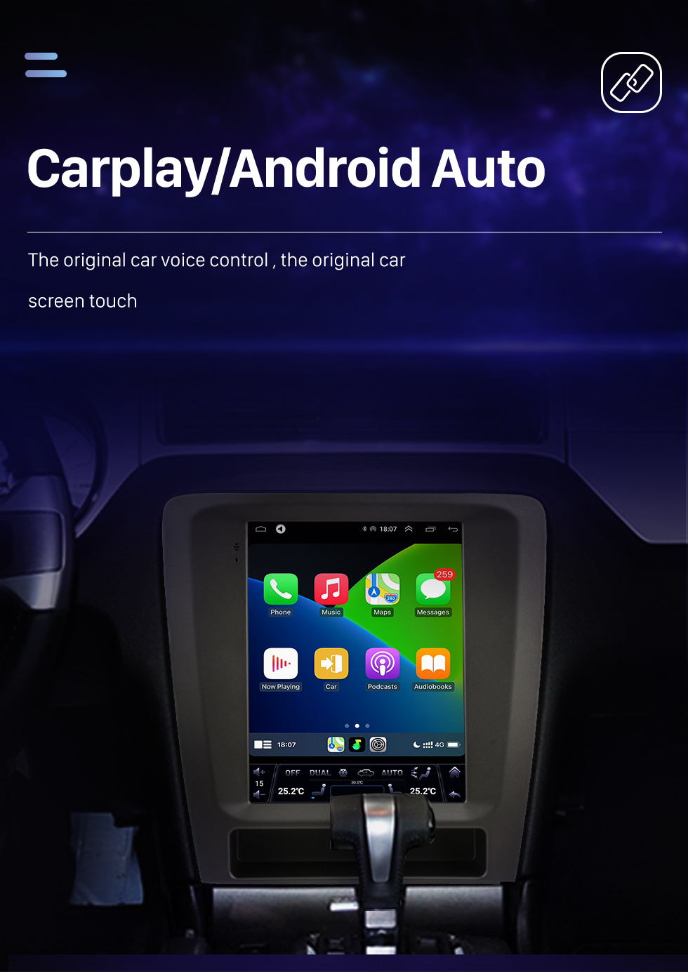 Seicane Carplay OEM 9,7 pouces Android 10.0 pour 2013-2014 Ford Mustang Radio Système de navigation Android Auto GPS avec écran tactile HD Prise en charge Bluetooth OBD2 DVR