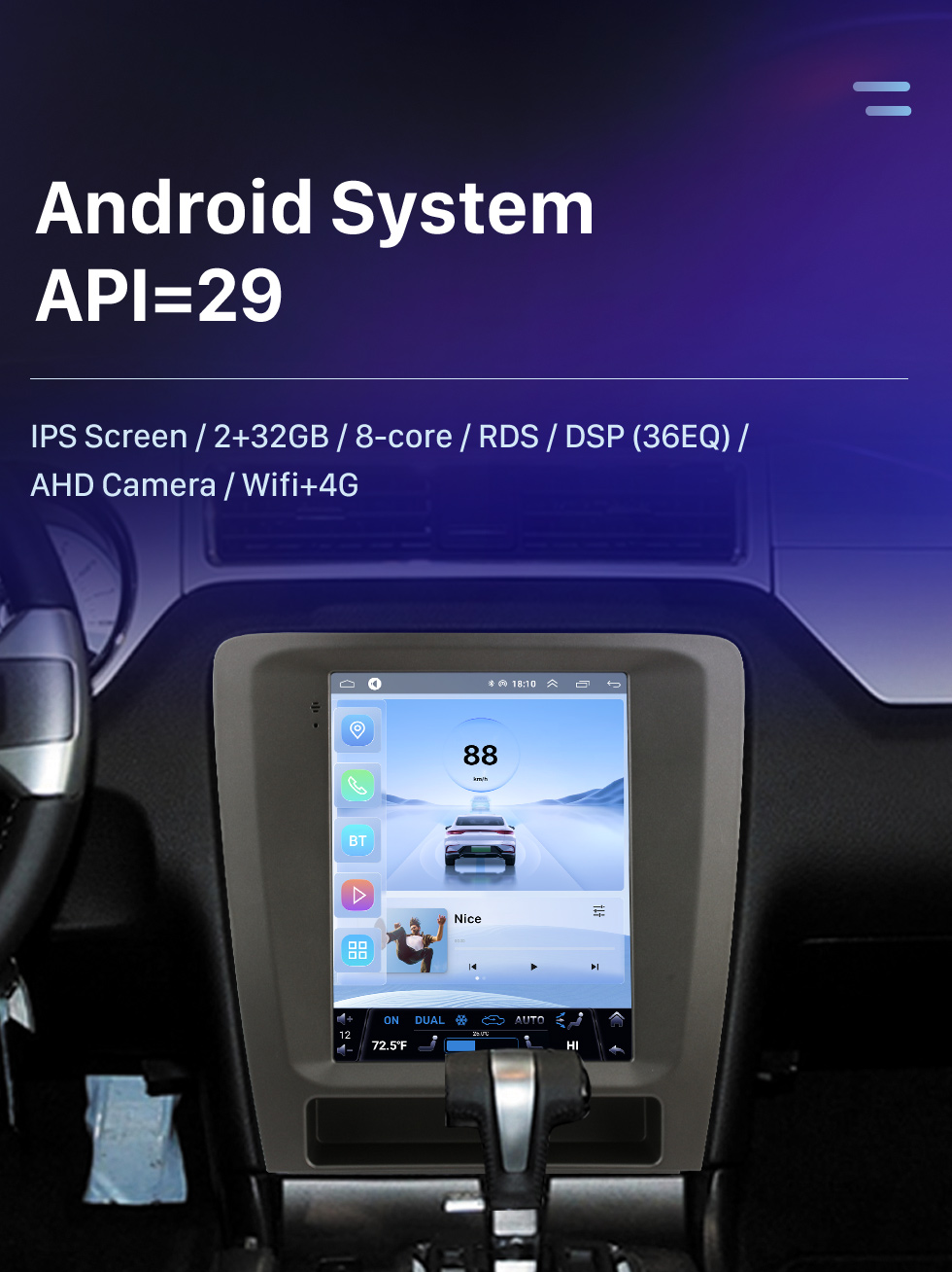Seicane Carplay OEM 9,7 pouces Android 10.0 pour 2013-2014 Ford Mustang Radio Système de navigation Android Auto GPS avec écran tactile HD Prise en charge Bluetooth OBD2 DVR