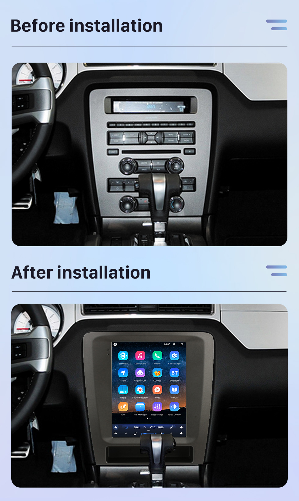 Seicane Carplay OEM 9.7 inch Android 10.0 for 2013-2014 Ford Mustang Radio Android Auto GPS Navigation System With HD Touchscreen Bluetooth support OBD2 DVR Seicane Carplay OEM 9.7 inch Android 10.0 for 2013-2014 Ford Mustang Radio Android Auto GPS Navigation System With HD Touchscreen Bluetooth support OBD2 DVR