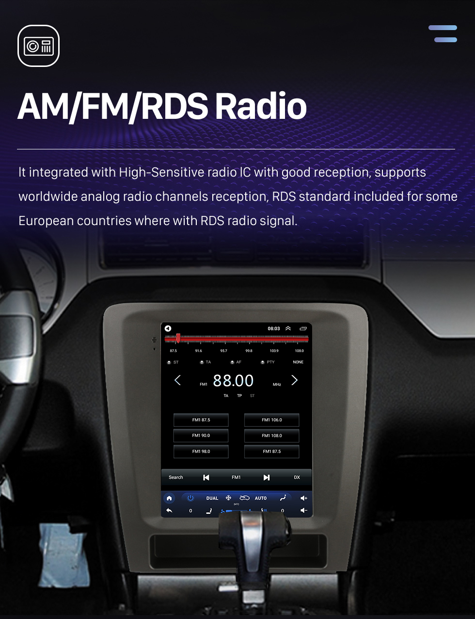 Seicane Carplay OEM 9,7-дюймовый Android 10.0 для 2013-2014 Ford Mustang Radio Android Auto GPS-навигационная система с сенсорным экраном HD Поддержка Bluetooth OBD2 DVR