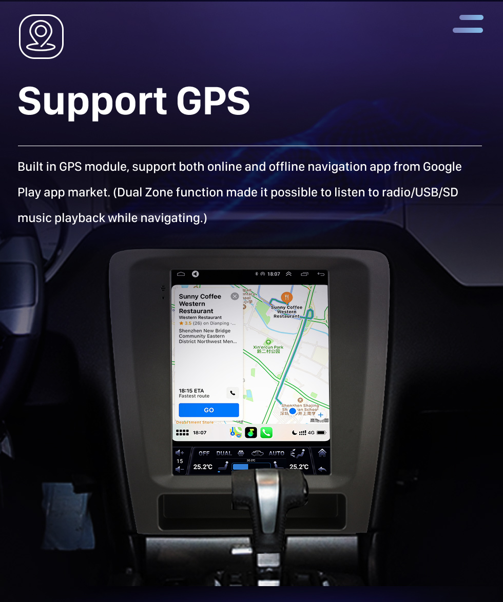 Seicane Carplay OEM 9,7-дюймовый Android 10.0 для 2013-2014 Ford Mustang Radio Android Auto GPS-навигационная система с сенсорным экраном HD Поддержка Bluetooth OBD2 DVR