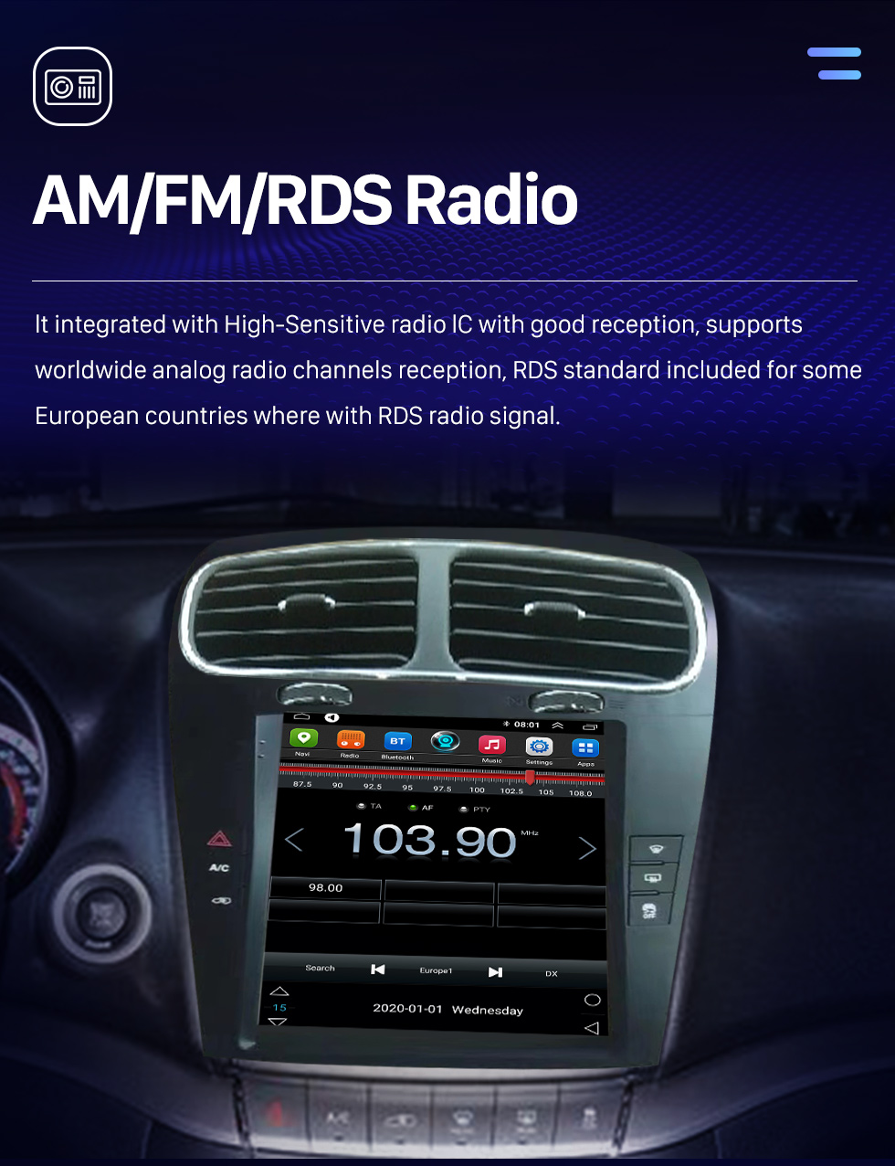 Seicane Carplay OEM 9,7 Zoll Android 10.0 für 2012-2014 Dodge JCUV Freemont Radio GPS Navigationssystem Android Auto mit HD Touchscreen Bluetooth Unterstützung OBD2 DVR Seicane Carplay OEM 9,7 Zoll Android 10.0 für 2012-2014 Dodge JCUV Freemont Radio GPS Navigationssystem Android Auto mit HD Touchscreen Bluetooth Unterstützung OBD2 DVR