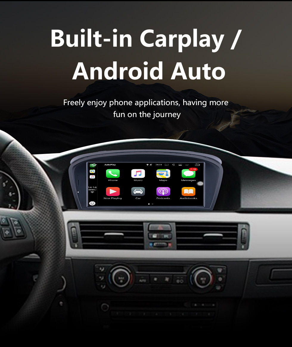 Seicane Écran tactile HD 8,8 pouces pour 2006-2010 2011 2012 BMW Série 5 3 E60 E61 E62 E63 E90 E91 E92 E93 Radio Android 11.0 Système de navigation GPS avec prise en charge Bluetooth Carplay