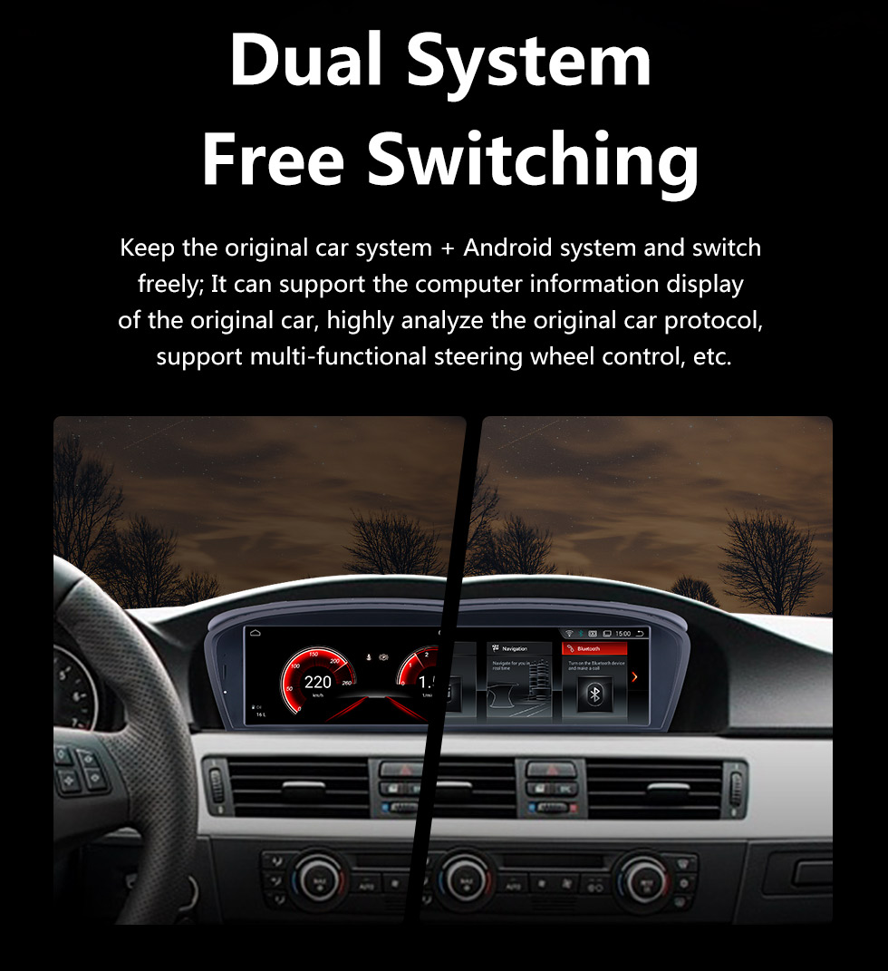 Seicane Écran tactile HD 8,8 pouces pour 2006-2010 2011 2012 BMW Série 5 3 E60 E61 E62 E63 E90 E91 E92 E93 Radio Android 11.0 Système de navigation GPS avec prise en charge Bluetooth Carplay