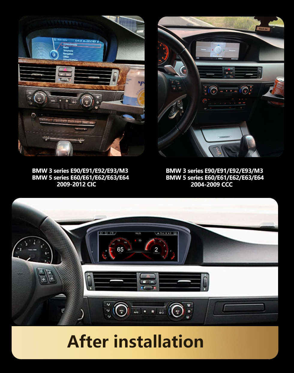 Seicane Сенсорный экран HD 8,8 дюйма для 2006-2010 2011 2012 BMW 5 3 серии E60 E61 E62 E63 E90 E91 E92 E93 Радио Android 11.0 Система GPS-навигации с поддержкой Bluetooth Carplay