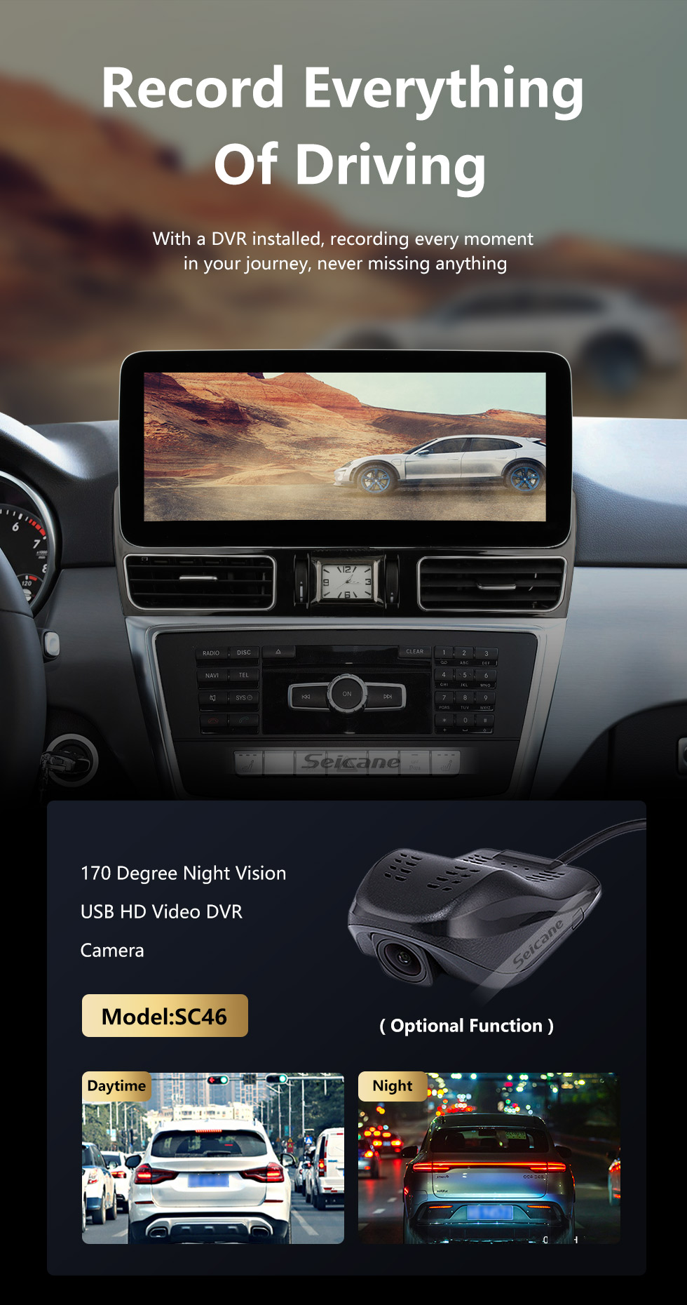 Seicane Carplay Android 10.0 pour 2013 2014 2015 Mercedes ML GL W166 NTG4.5 Système de navigation radio GPS avec écran tactile HD de 8,8 pouces Prise en charge Bluetooth TV numérique HD