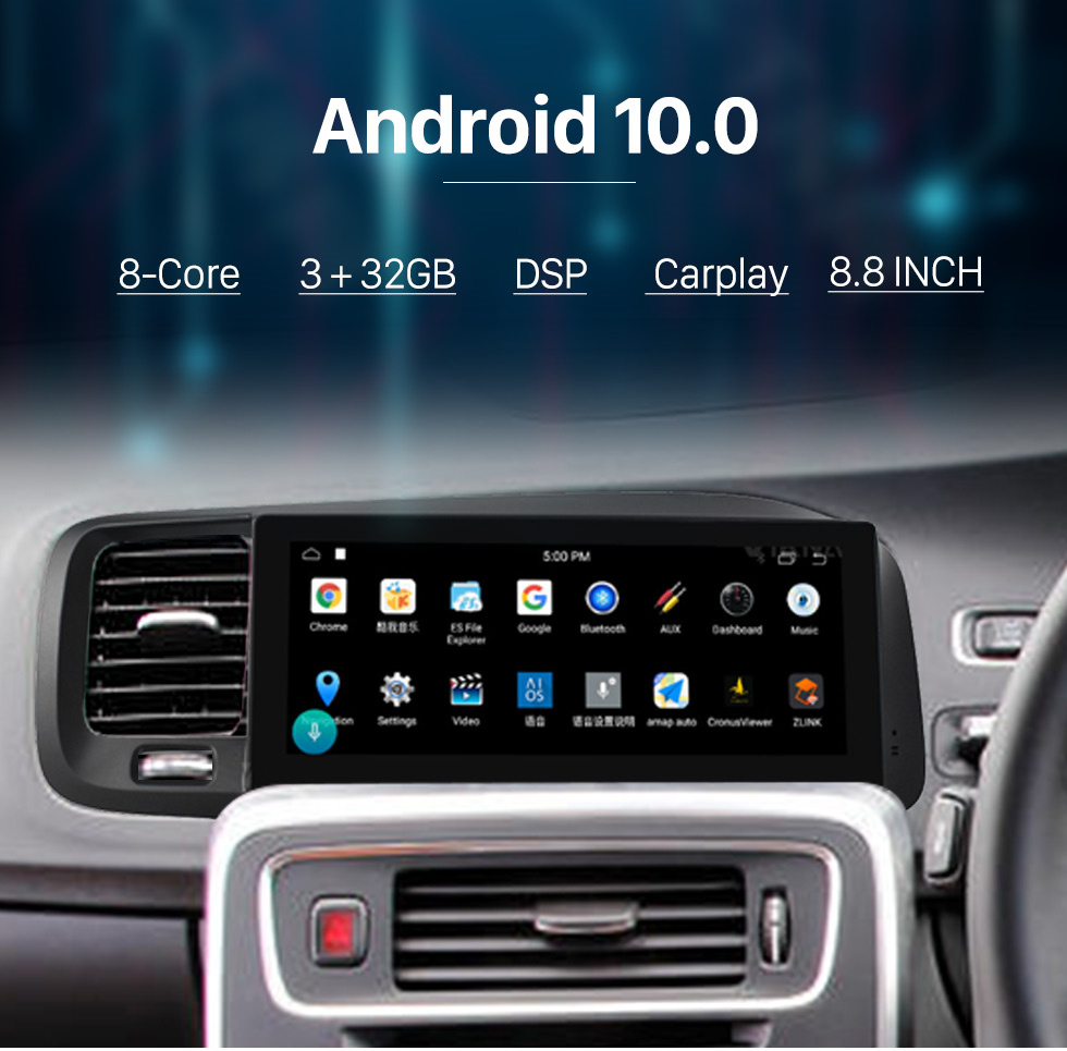 Seicane 8,8-дюймовый Android 10.0 для 2011-2020 Volvo S60 V60 GPS-навигация Радио с поддержкой Bluetooth OBD2 DVR Carplay