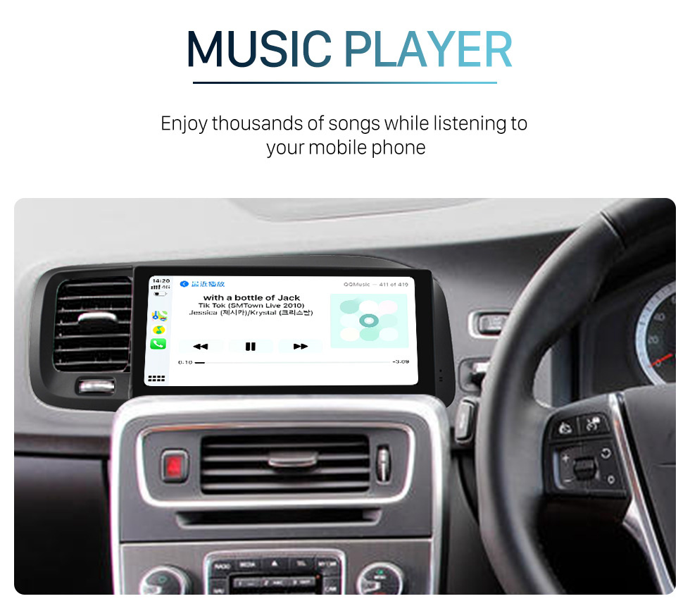 Seicane 8,8-дюймовый Android 10.0 для 2011-2020 Volvo S60 V60 GPS-навигация Радио с поддержкой Bluetooth OBD2 DVR Carplay