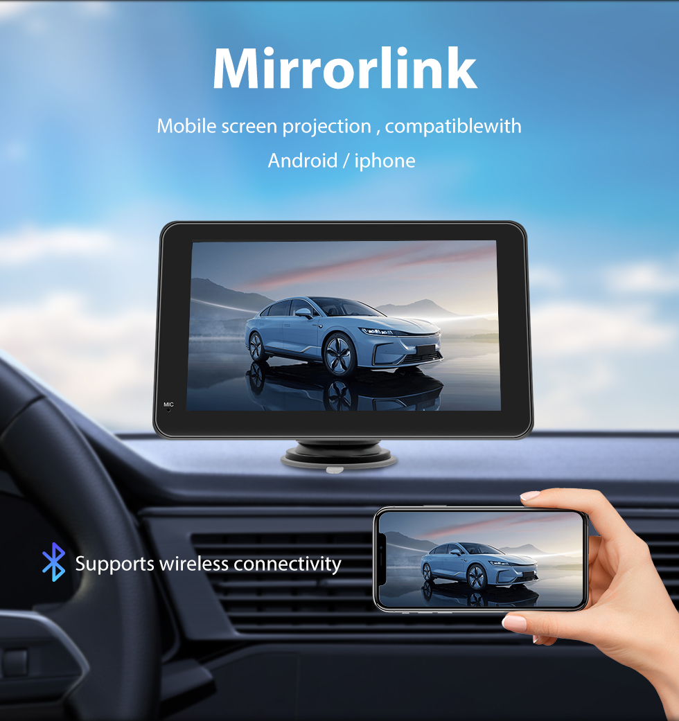 Seicane 7-дюймовый беспроводной Carplay Android Auto Touch монитор Стерео GPS-навигационная система с поддержкой Bluetooth HD-видео дисплей камеры заднего вида
