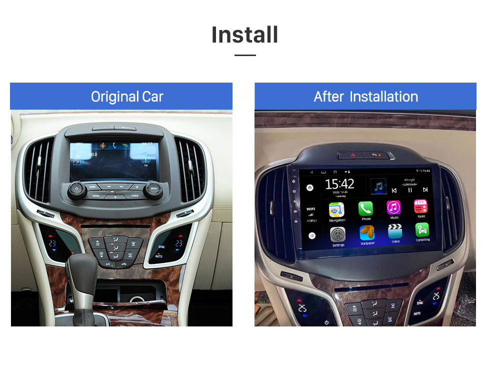 Seicane 10,1 Zoll Android 12.0 für 2013 2014 2015-2017 Buick Excelle Stereo-GPS-Navigationssystem mit Bluetooth-Touchscreen-Unterstützung Rückfahrkamera